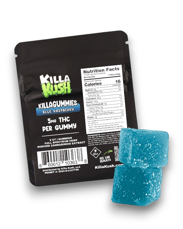 50mg THC Gummies – Blue Raspberry