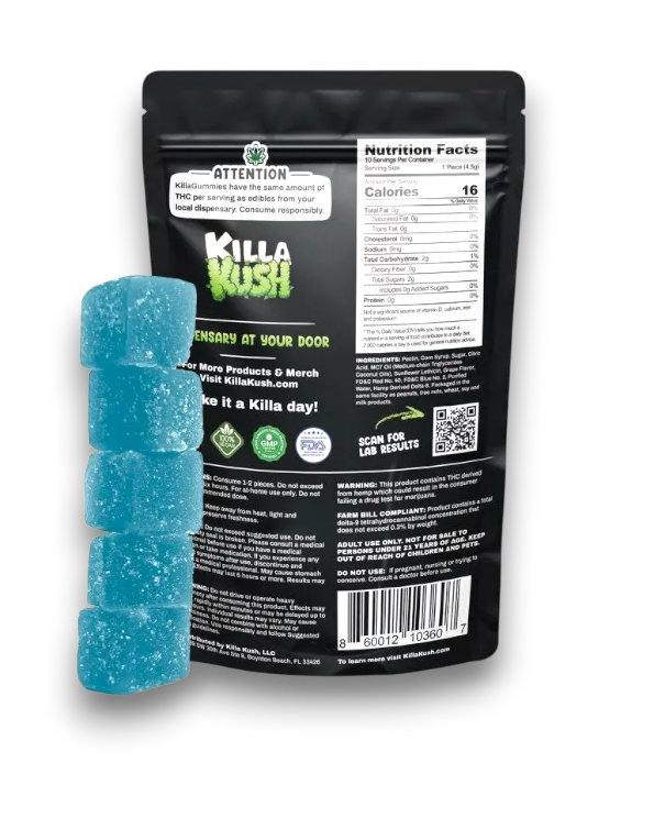 50mg THC Gummies – Blue Raspberry