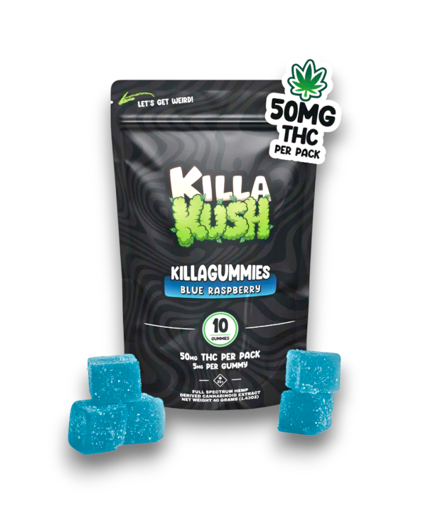 50mg THC Gummies – Blue Raspberry