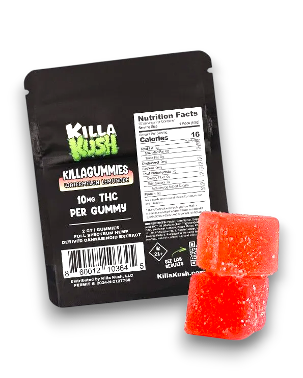 100mg THC Gummies – Watermelon Lemonade