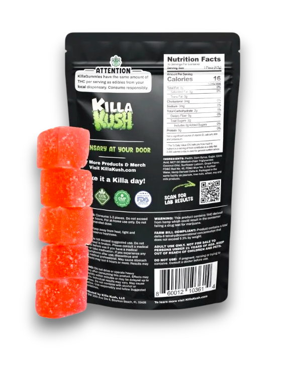 100mg THC Gummies – Watermelon Lemonade