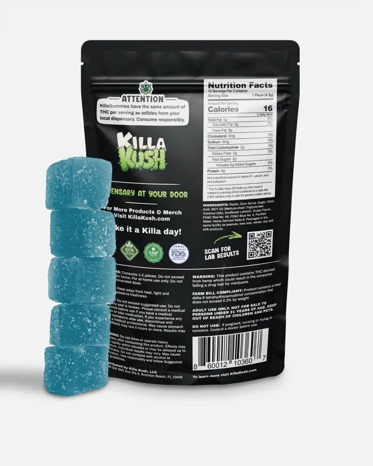 50mg THC Gummies – Blue Raspberry