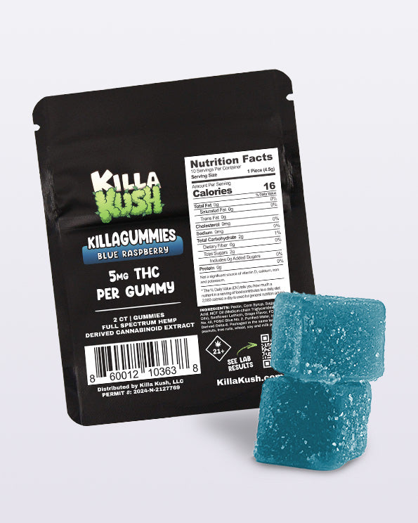 50mg THC Gummies – Blue Raspberry