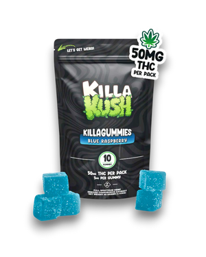 50mg THC Gummies – Blue Raspberry