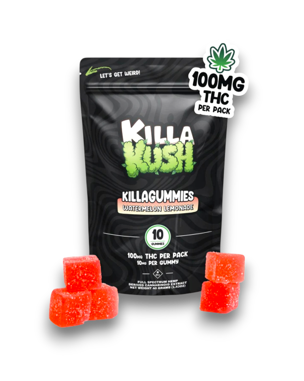 100mg THC Gummies – Watermelon Lemonade