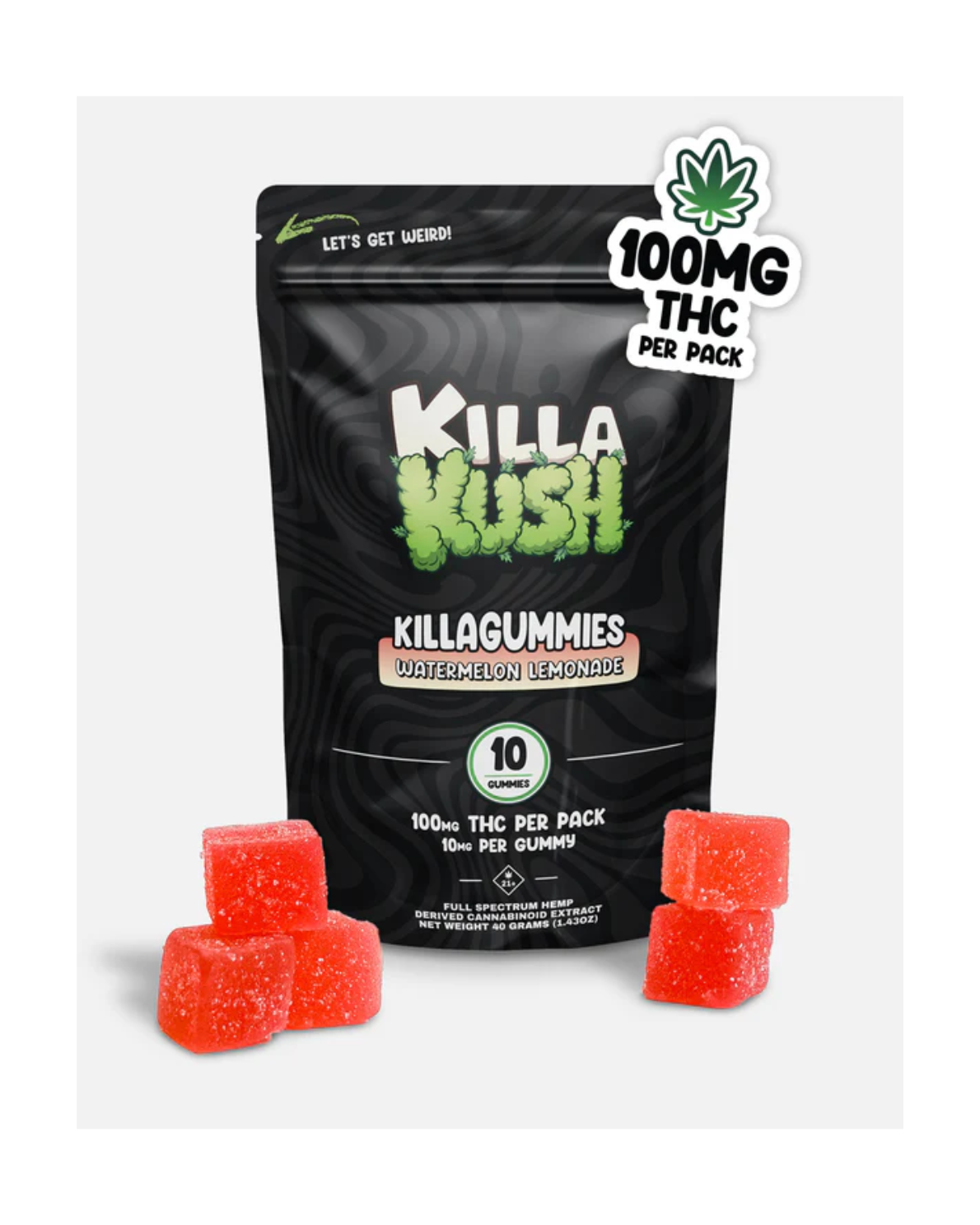 100mg THC Gummies – Watermelon Lemonade